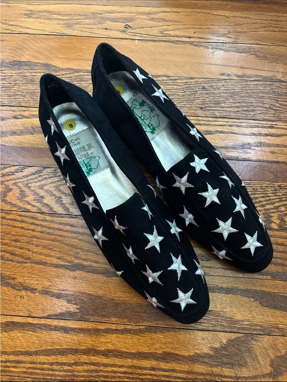 Black Suede Star loafers the quacker factory